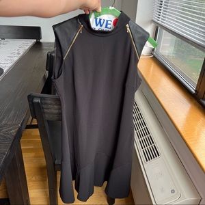 FLASH SALE! Ivanka Trump Black and Leather Cap Sleeve Dress